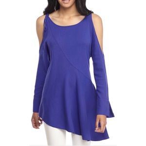 Free People Violet Cold Shoulder Tunic Top Small